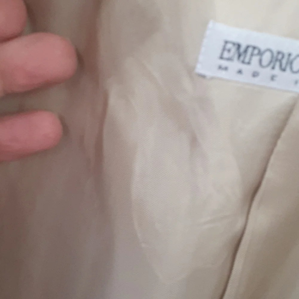 Emporio Armani Italy TUXETO Jacket Wool Dress Coat 44 US 8 M Tan Double Breasted